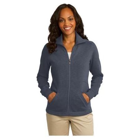 Ladies Slub Fleece Full-Zip Jacket Joe's USA Medium Slate Grey