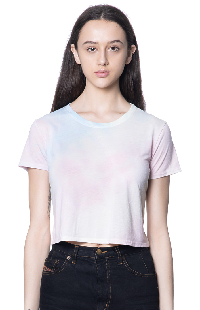Royal Apparel 55155WTD Weekend Watercolor Tie Dye Boxy Crop - Pastel