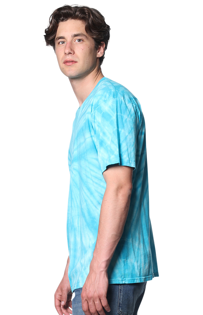 Royal Apparel 5551OSP Unisex Organic Spiral Tie Dye Tee - Aquamarine