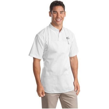 Medium Length Apron with Pouch Pockets. A510. 1 Joe's USA White