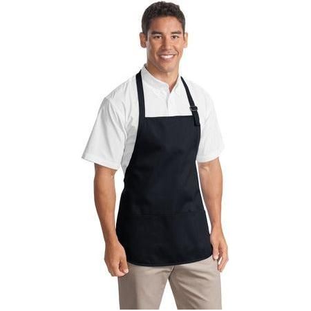 Medium Length Apron with Pouch Pockets Joe's USA Classic Navy