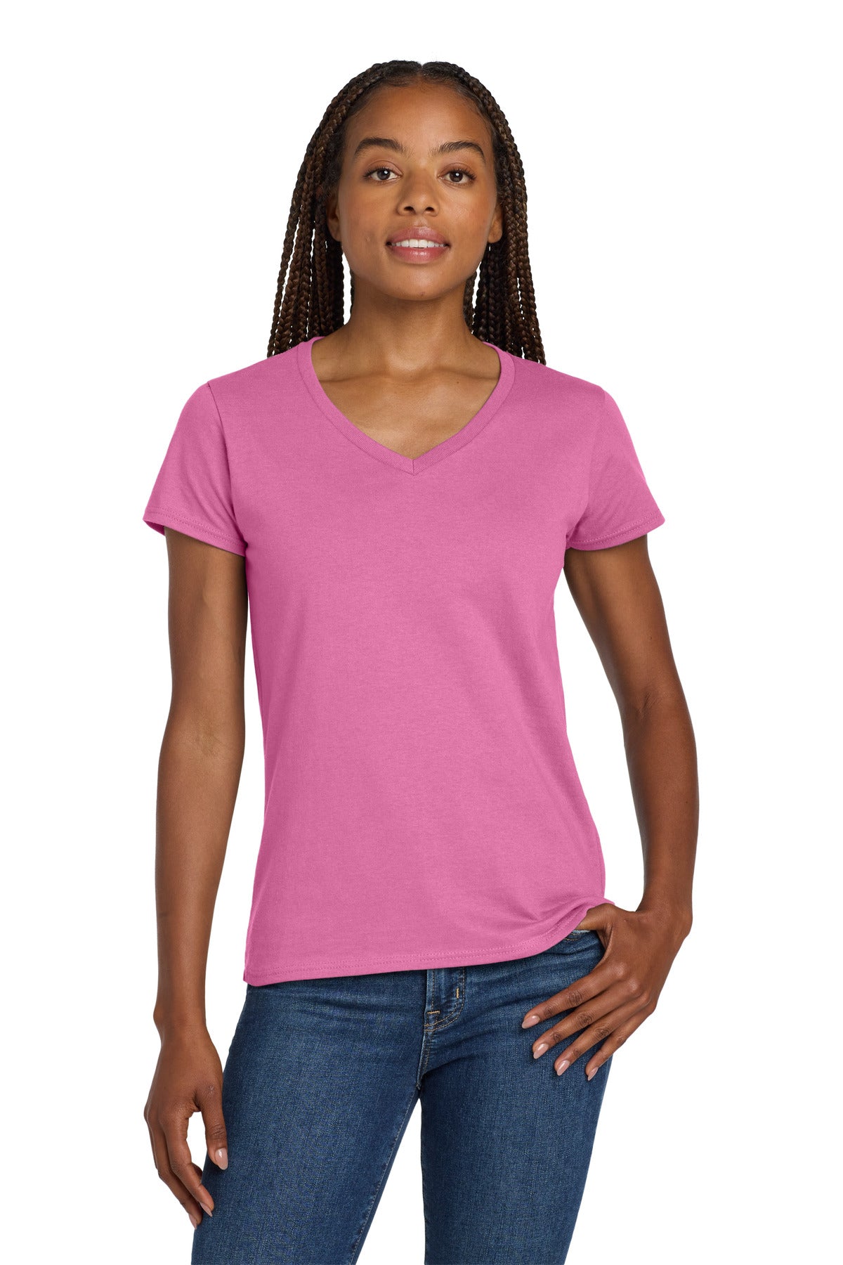 Gildan ® Women's Heavy Cotton ™ 100% Cotton V-Neck T-Shirt. 5V00L - Gildan 5V00L