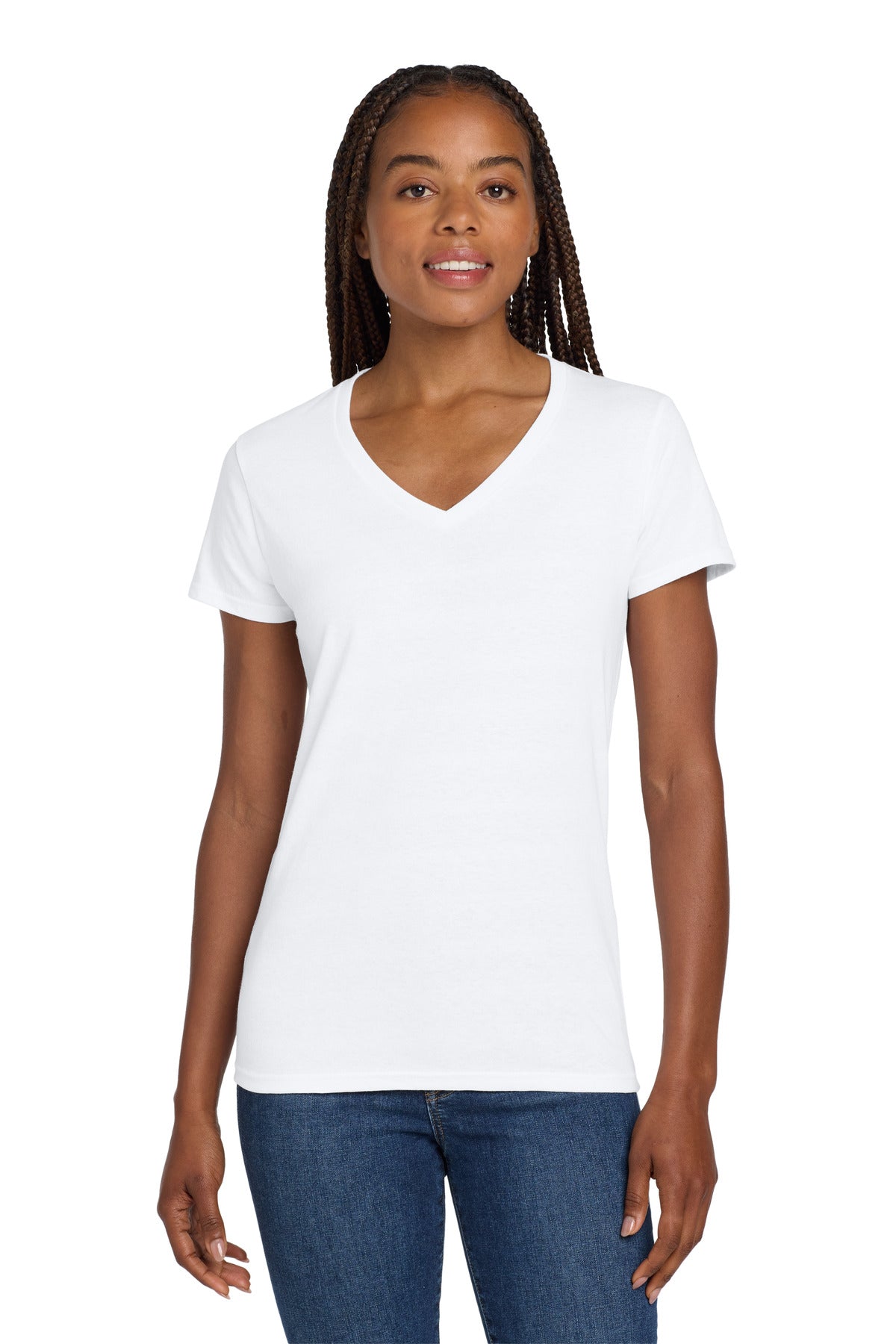 Gildan ® Women's Heavy Cotton ™ 100% Cotton V-Neck T-Shirt. 5V00L - Gildan 5V00L