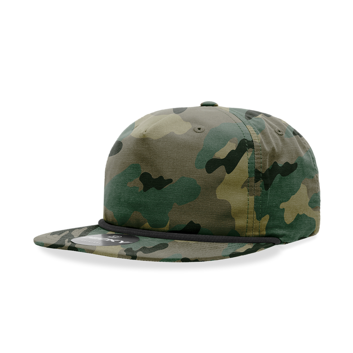 Decky 5 Panel High Profile Relaxed Camo Rope Hat | Decky 6044