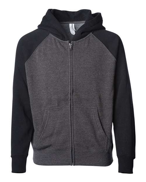 Independent Trading Co. Toddler Lightweight Special Blend Raglan Zip Hood - Independent Trading Co. PRM10TSBZ