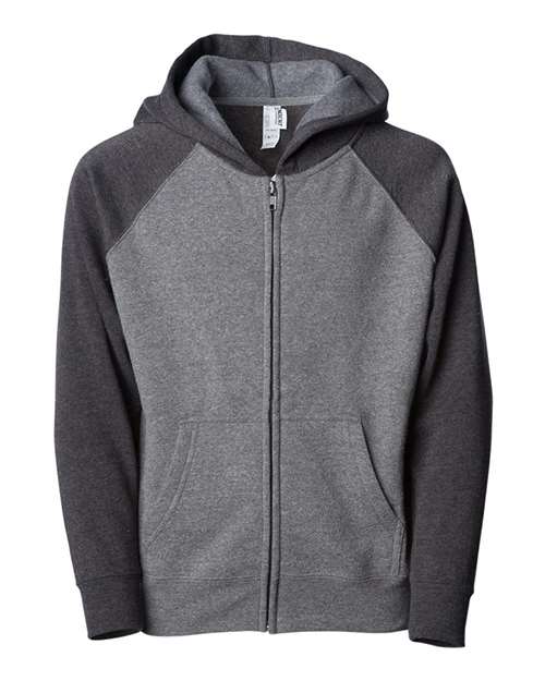 Independent Trading Co. Toddler Lightweight Special Blend Raglan Zip Hood - Independent Trading Co. PRM10TSBZ