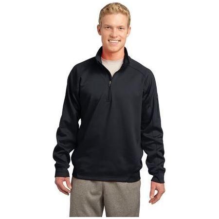 Mens Tech Fleece 1/4-Zip Pullover DRI-EQUIP Medium Black