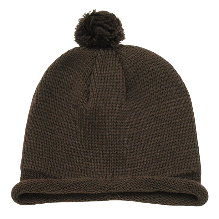 Decky Solid RollUp Beanie w/PomPom | Decky 611A