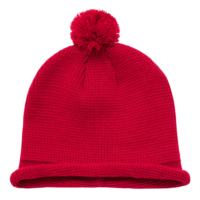 Decky Solid RollUp Beanie w/PomPom | Decky 611A