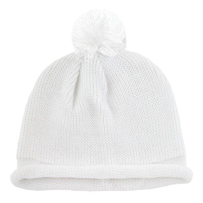 Decky Solid RollUp Beanie w/PomPom | Decky 611A