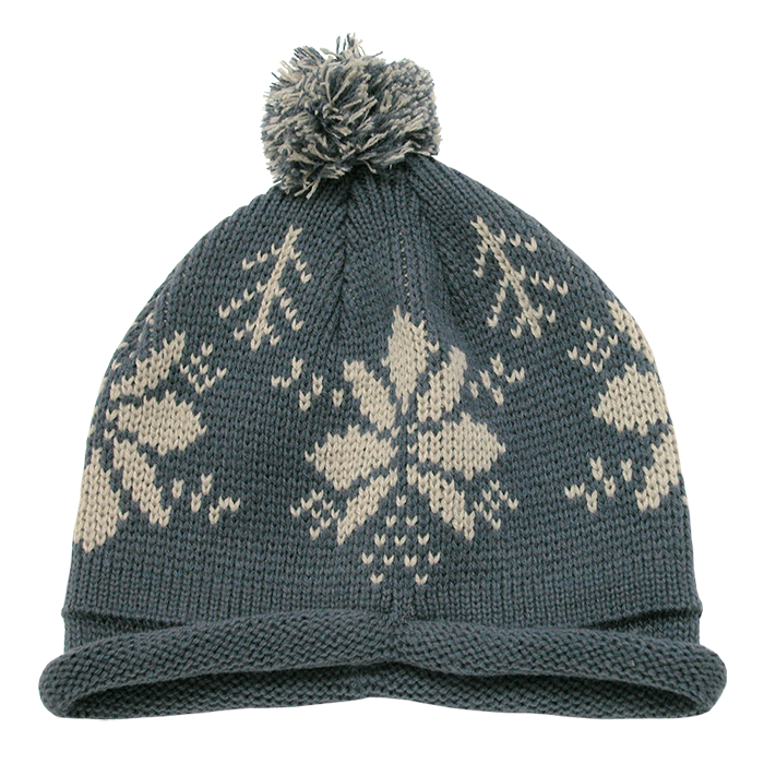 Decky Snowflake Roll Up Beaine w/Pom | Decky 611B