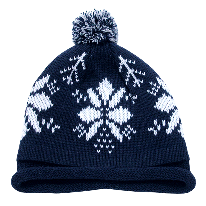 Decky Snowflake Roll Up Beaine w/Pom | Decky 611B