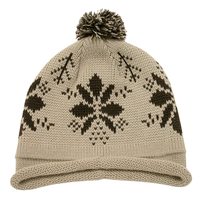 Decky Snowflake Roll Up Beaine w/Pom | Decky 611B