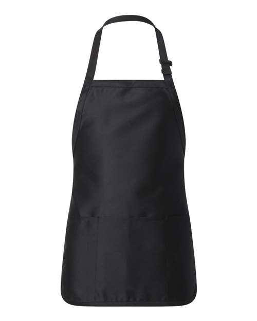 Q-Tees Full-Length Apron with Pouch Pocket - Q-Tees Q4250 Q-Tees Black One Size