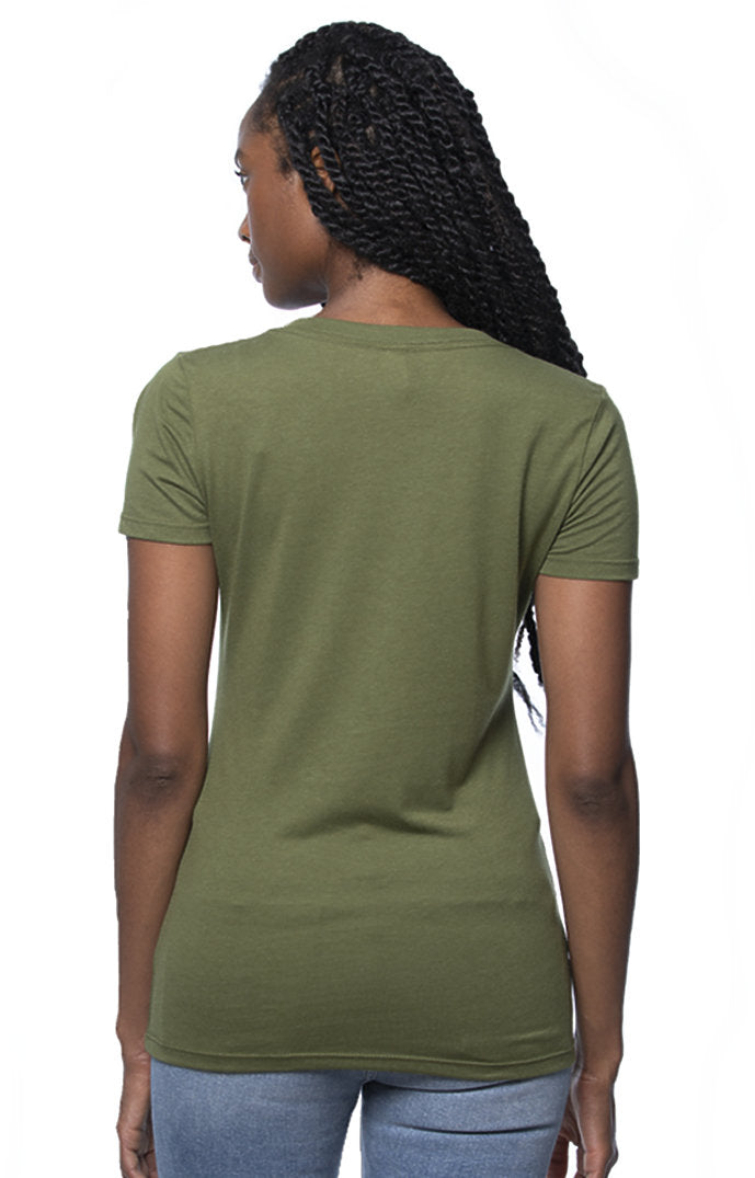 Royal Apparel 64030 Women's Viscose Hemp Organic Cotton V-Neck - Herb