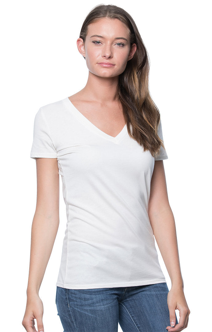 Royal Apparel 64030 Women's Viscose Hemp Organic Cotton V-Neck - Sand
