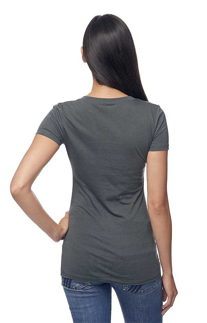 Royal Apparel 64030 Women's Viscose Hemp Organic Cotton V-Neck - Storm