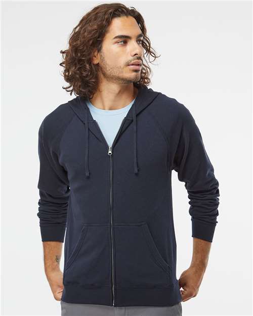Independent Trading Co. Unisex Special Blend Raglan Full-Zip Hooded Sweatshirt - Independent Trading Co. PRM33SBZ