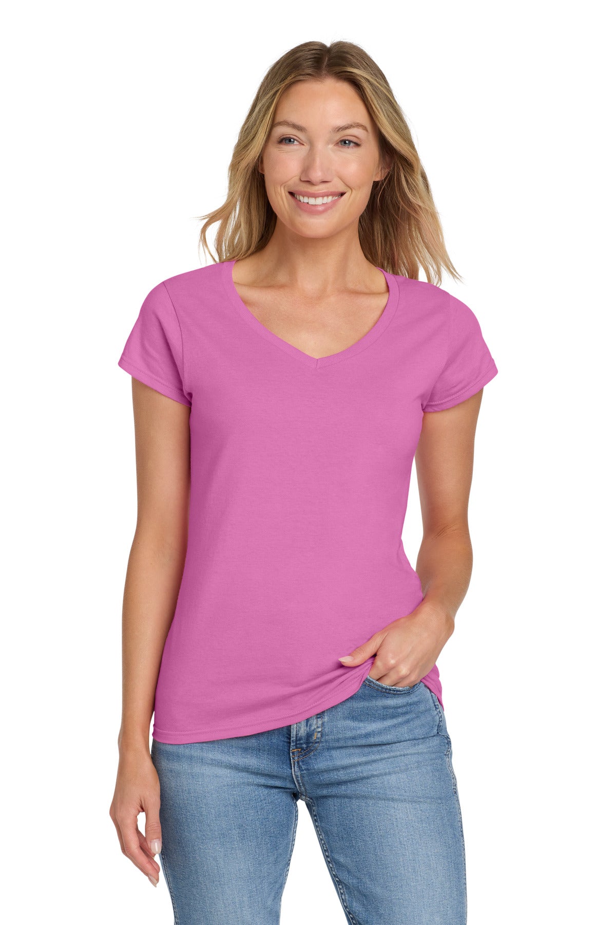 Gildan 64V00L Softstyle Women's Fit V-Neck T-Shirt