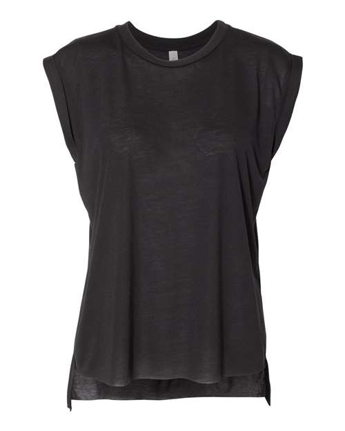 BELLA + CANVAS Women’s Flowy Rolled Cuffs Muscle Tee - BELLA + CANVAS 8804