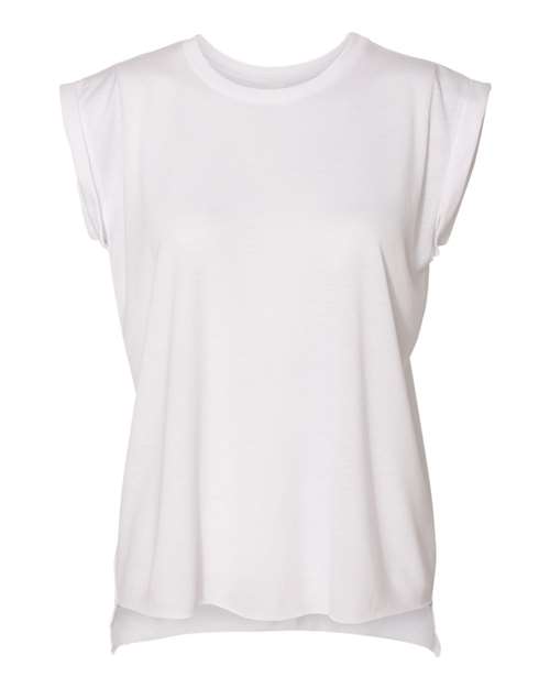BELLA + CANVAS Women’s Flowy Rolled Cuffs Muscle Tee - BELLA + CANVAS 8804