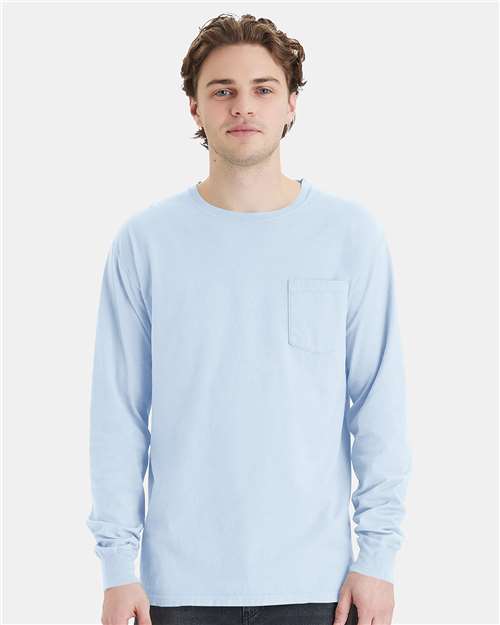 ComfortWash by Hanes Unisex Garment-Dyed Long Sleeve T-Shirt With a Pocket - ComfortWash by Hanes GDH250