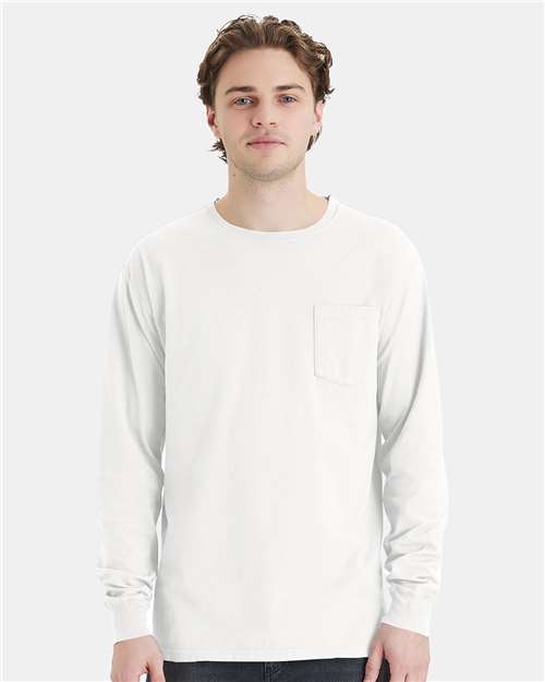 ComfortWash by Hanes Unisex Garment-Dyed Long Sleeve T-Shirt With a Pocket - ComfortWash by Hanes GDH250