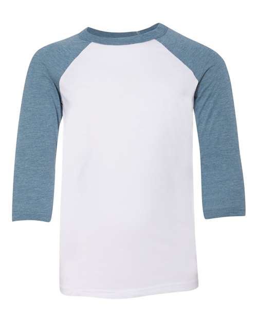 BELLA + CANVAS Youth Three-Quarter Sleeve Baseball Tee - BELLA + CANVAS 3200Y