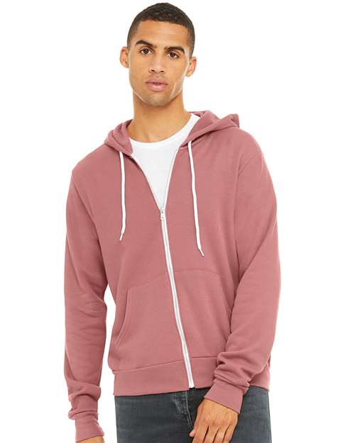 Bella + Canvas 3739 Unisex Sponge Fleece Full-Zip Hoodie Sweatshirt
