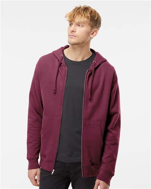 Independent Trading Co. SS4500Z Unisex Midweight Full-Zip Hooded Sweatshirt | Wholesale Full-Zip Hoodie