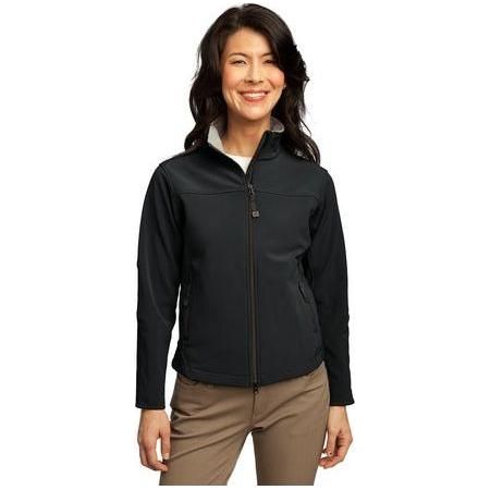 Ladies Glacier Soft Shell Jacket Joe's USA Black/Chrome Large
