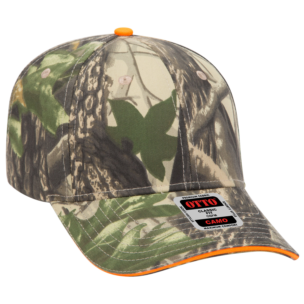 OTTO CAP® Camouflage 6 Panel Low Profile Baseball Cap OTTO 71-602