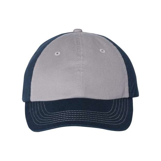 Valucap Bio-Washed Classic Dad Hat - Valucap VC300A Valucap Grey/ Navy Adjustable