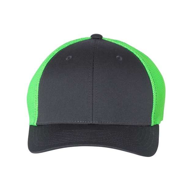 Richardson R-Flex Trucker Cap - Richardson 110 Richardson Charcoal/ Neon Green S/M