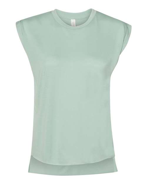 BELLA + CANVAS Women’s Flowy Rolled Cuffs Muscle Tee - BELLA + CANVAS 8804
