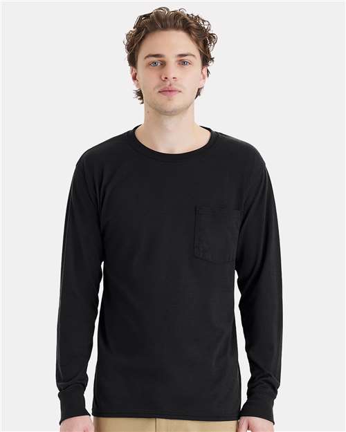 Hanes Unisex Workwear Long Sleeve Pocket T-Shirt - Hanes W120