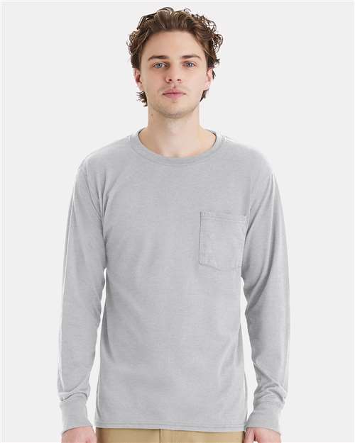 Hanes W120 Unisex Workwear Long Sleeve Pocket T-Shirt