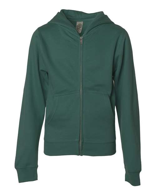 Independent Trading Co. Youth Midweight Full-Zip Hooded Sweatshirt - Independent Trading Co. SS4001YZ