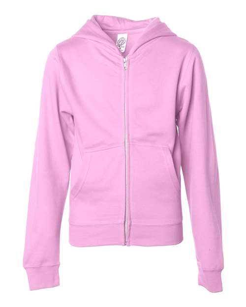 Independent Trading Co. Youth Midweight Full-Zip Hooded Sweatshirt - Independent Trading Co. SS4001YZ