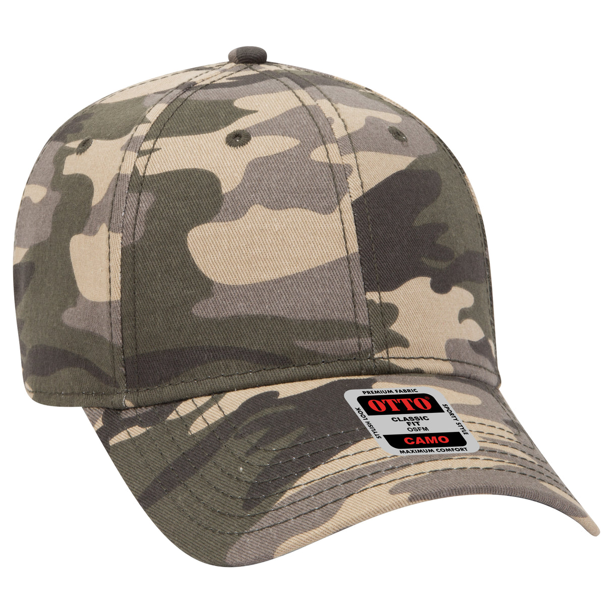 OTTO CAP® Camouflage 6 Panel Low Profile Baseball Cap OTTO 78-353