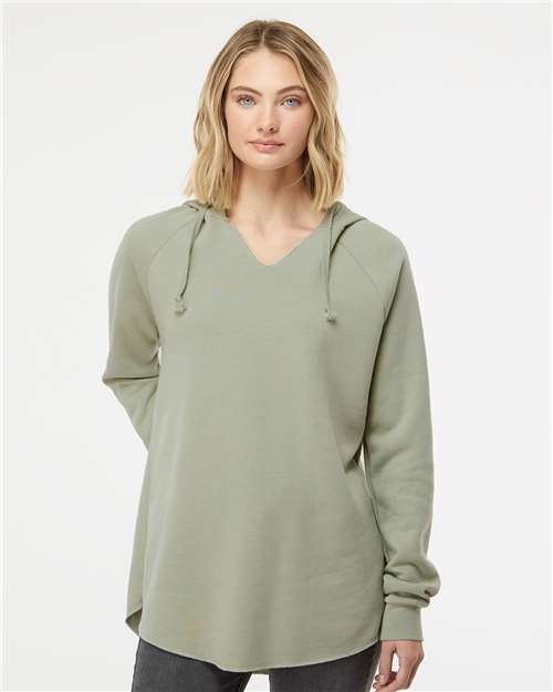 Independent Trading Co. Women’s Lightweight California Wave Wash Hooded Sweatshirt - Independent Trading Co. PRM2500