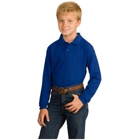 Joe's USA Youth Long Sleeve Silk Touch Polo Joe's USA Royal Youth X-Small