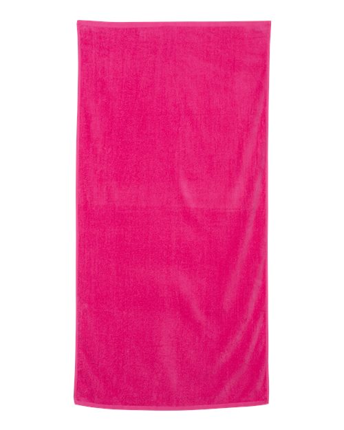 Q-Tees Velour Beach Towel - Q-Tees QV3060 Q-Tees Hot Pink One Size