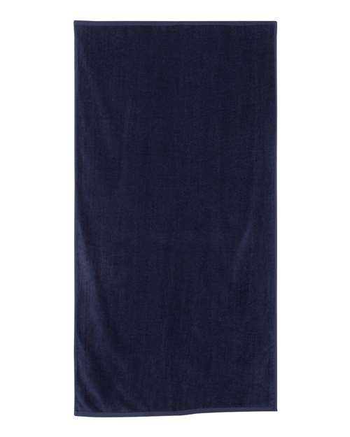 Q-Tees Velour Beach Towel - Q-Tees QV3060 Q-Tees Navy One Size