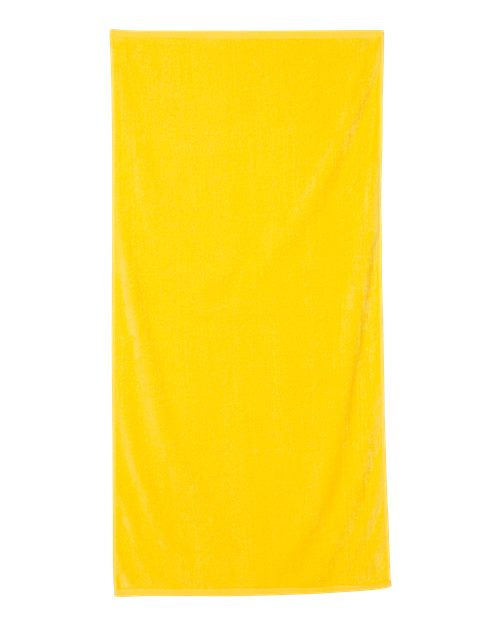 Q-Tees Velour Beach Towel - Q-Tees QV3060 Q-Tees Yellow One Size