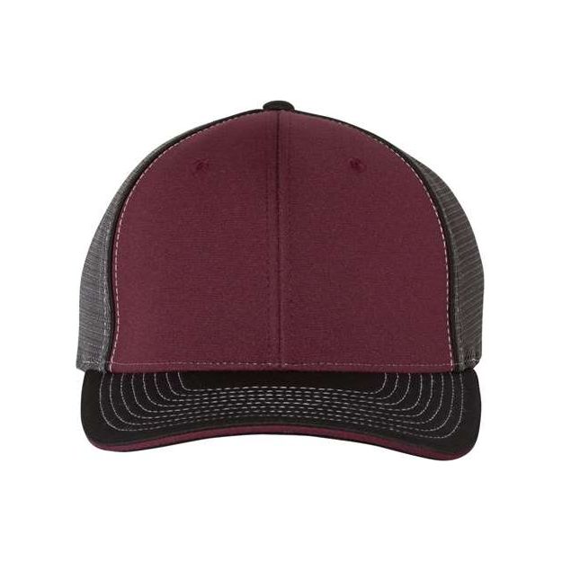 Richardson Pulse Sportmesh R-Flex Cap - Richardson 172 Richardson Maroon/ Charcoal/ Black Tri S/M