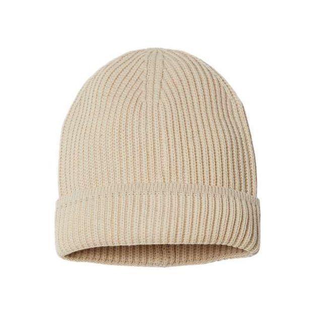 Atlantis Headwear Sustainable Finish Edge Cuffed Beanie - Atlantis Headwear MAPLE Atlantis Headwear Light Beige One Size