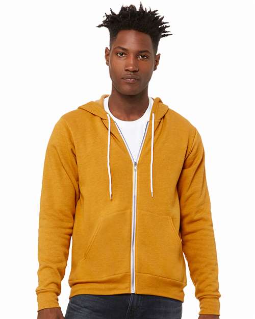 Bella + Canvas 3739 Unisex Sponge Fleece Full-Zip Hoodie Sweatshirt