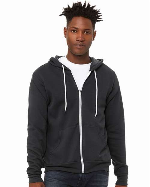 Bella + Canvas 3739 Unisex Sponge Fleece Full-Zip Hoodie Sweatshirt