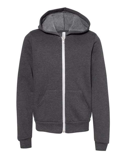 Bella + Canvas 3739Y Youth Sponge Fleece Full-Zip Hoodie Sweatshirt
